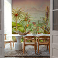 Tropical Green Twilight Mural Wallpaper - room preview 02