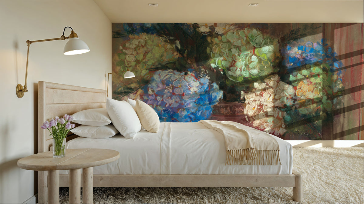 Summer Hydrangea Mural Wallpaper - room preview 02