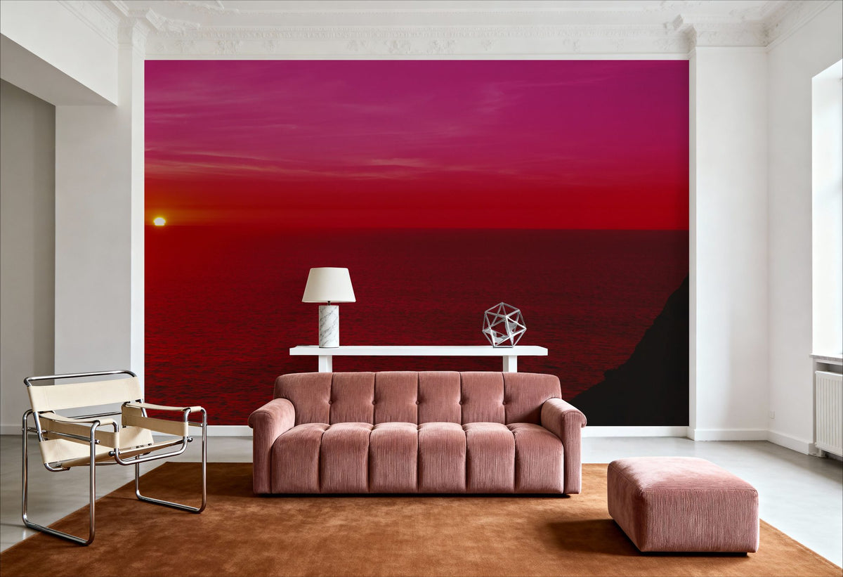 Crimson Horizon Mural Wallpaper - room preview 02