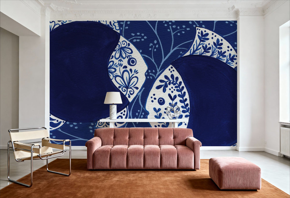 Coastal Chinoiserie IX Mural Wallpaper - room preview 02
