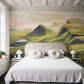 Oil Mountain, Greens Mural Wallpaper - room preview 02