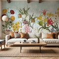 Happy Spring Flowers Mural Wallpaper - Neutral Tone - room preview 02