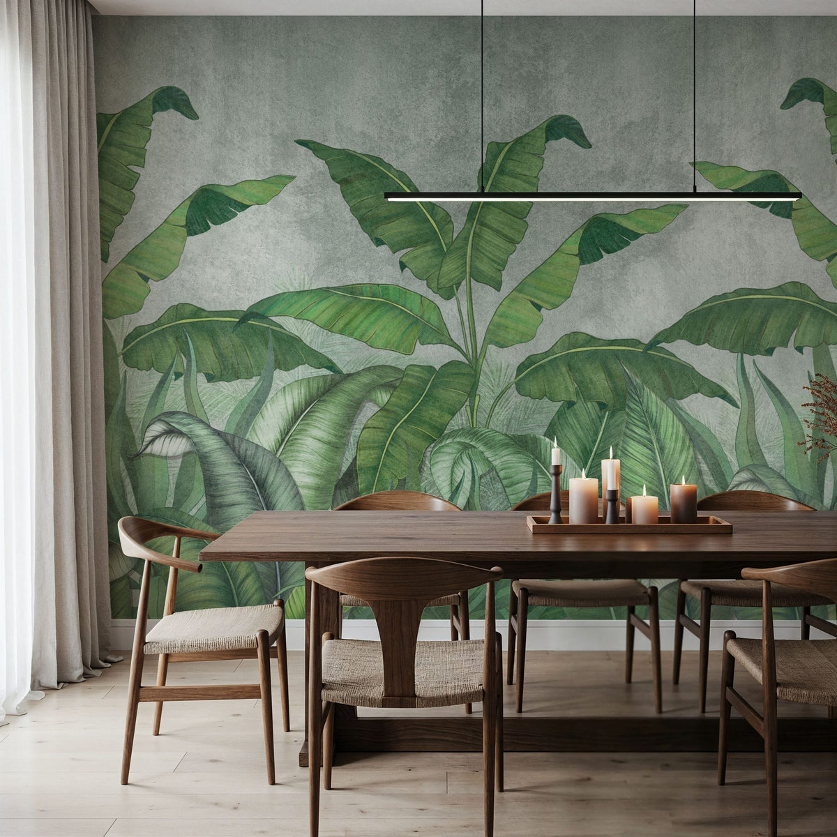 Big Leaves Mural Wallpaper - room preview 02