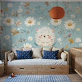 Hedgehog Flowers Mural Wallpaper - room preview 02