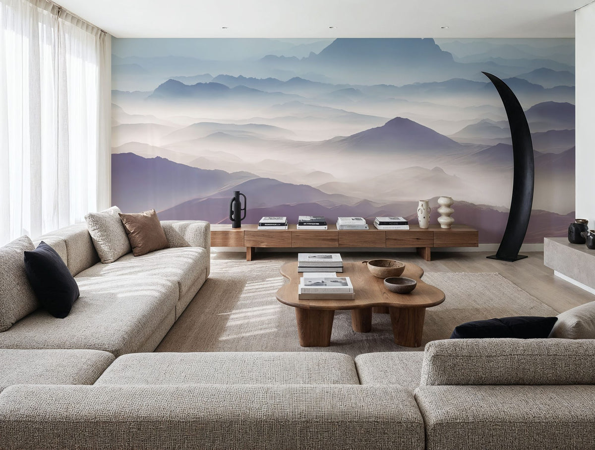 Soft Mountains Mural Wallpaper - room preview 02