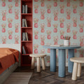 Pineapple Goals Blue Mural Wallpaper - room preview 02