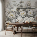 Watercolor Peonies Fall Mural Wallpaper - room preview 02