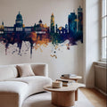 Havana Cuba Skyline Blue & Bronze Mural Wallpaper - room preview 02