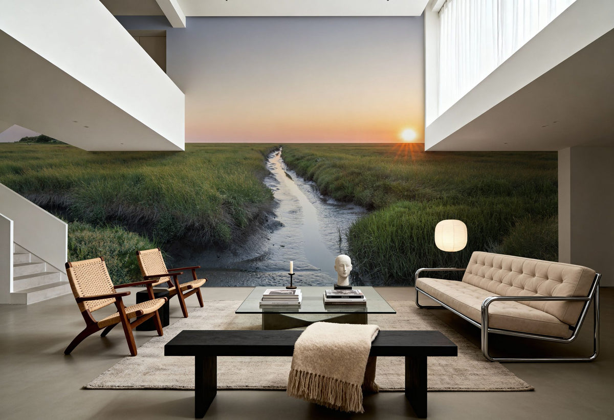 Westerheversand Sunset Panorama Mural Wallpaper - room preview 02