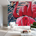 Tropical Paradise Flamingos Mural Wallpaper - room preview 02