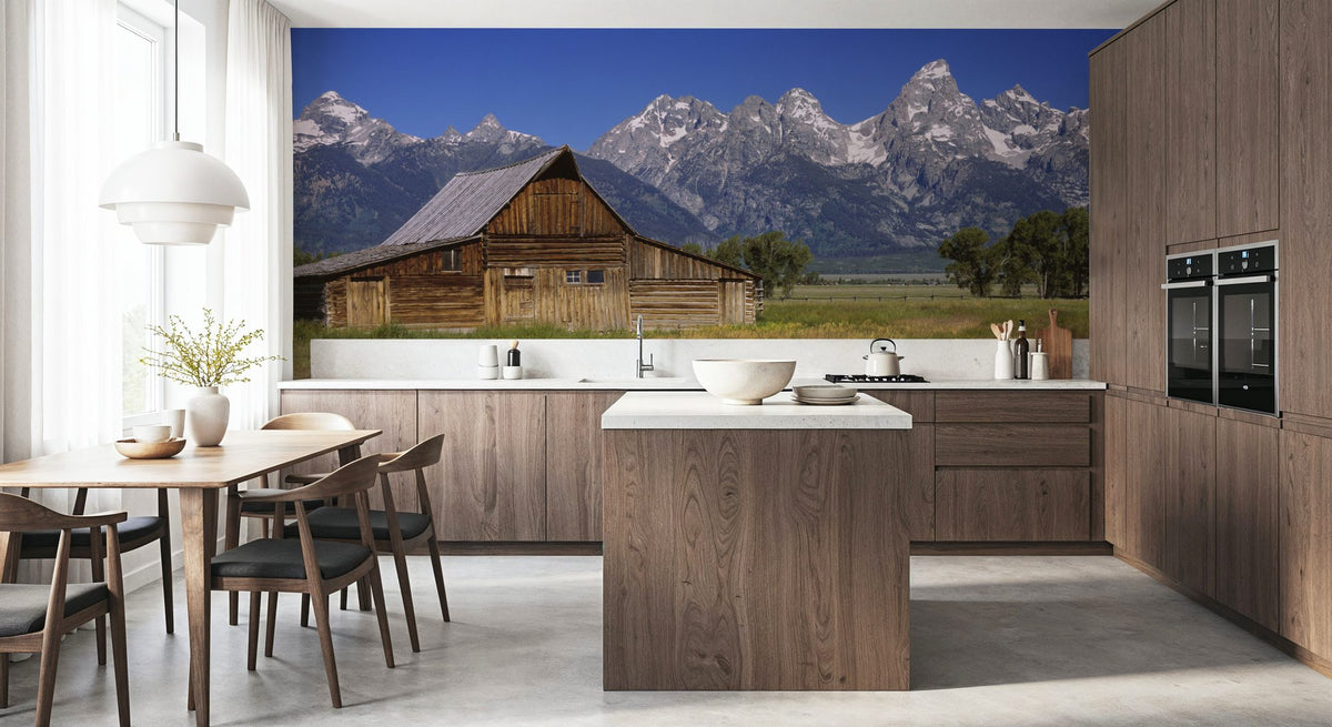 Mountain Homestead Blue Mural Wallpaper - room preview 02