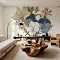 Pansy Party II Honeybloom Mural Wallpaper - room preview 02