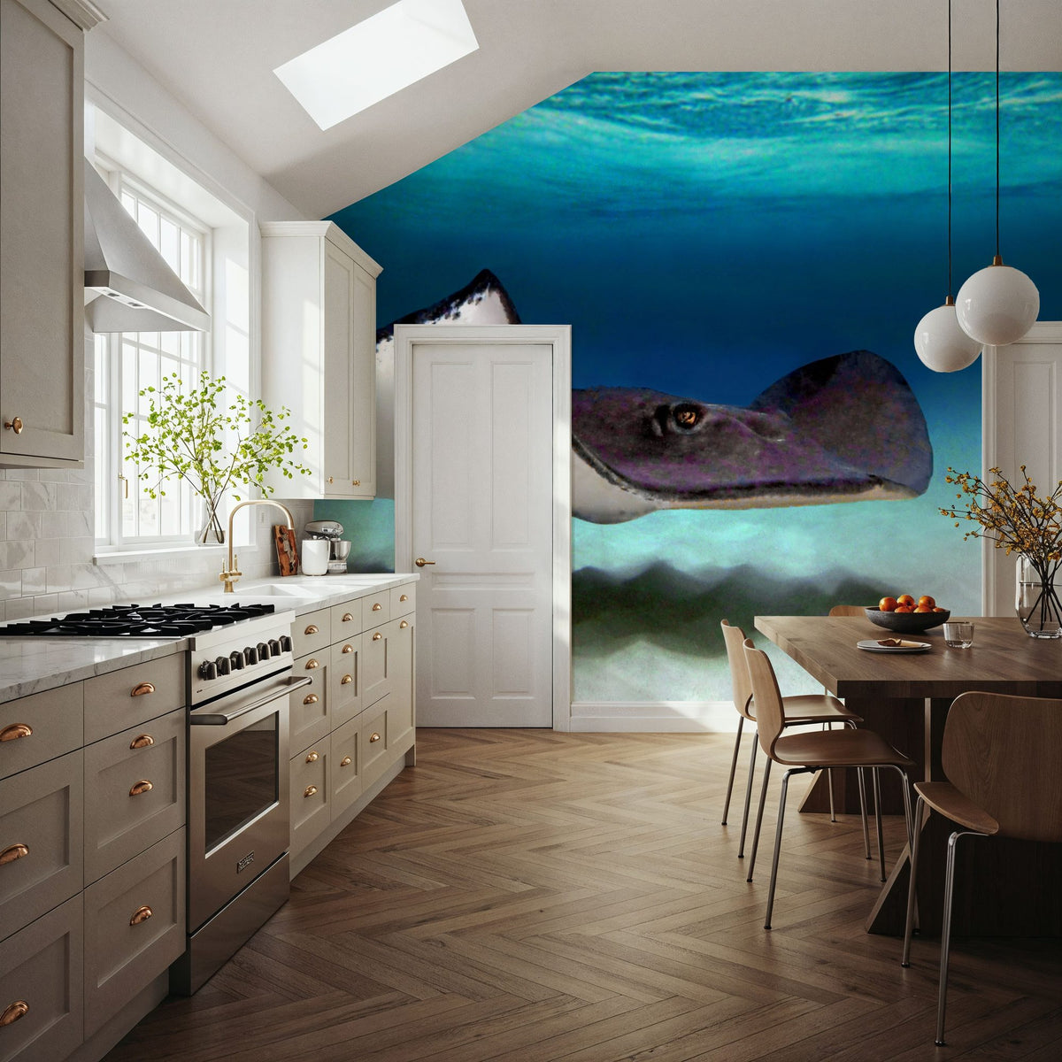 Ocean Glider Mural Wallpaper - room preview 02