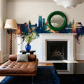 Münster Germany Skyline Blue & Bronze Mural Wallpaper - room preview 02
