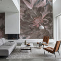 Peony Study - Ash and Pink Mural Wallpaper - room preview 02