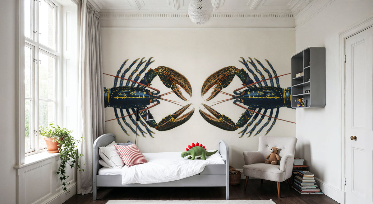 Crimson Crawfish Extravaganza Mural Wallpaper - room preview 02