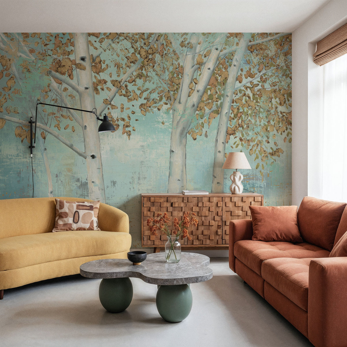 Bright Forest Mural Wallpaper - room preview 02