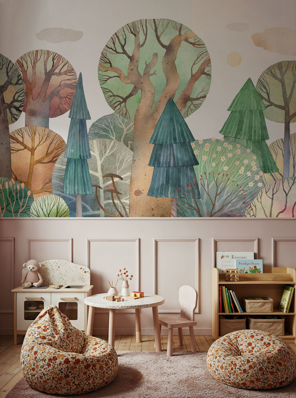 Owl's Forest Mural Wallpaper - room preview 02