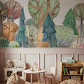 Owl's Forest Mural Wallpaper - room preview 02