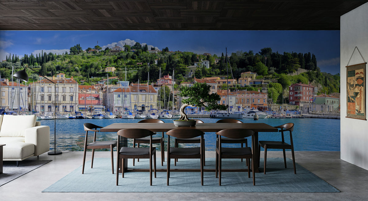 Mediterranean Harbor Mural Wallpaper - room preview 02