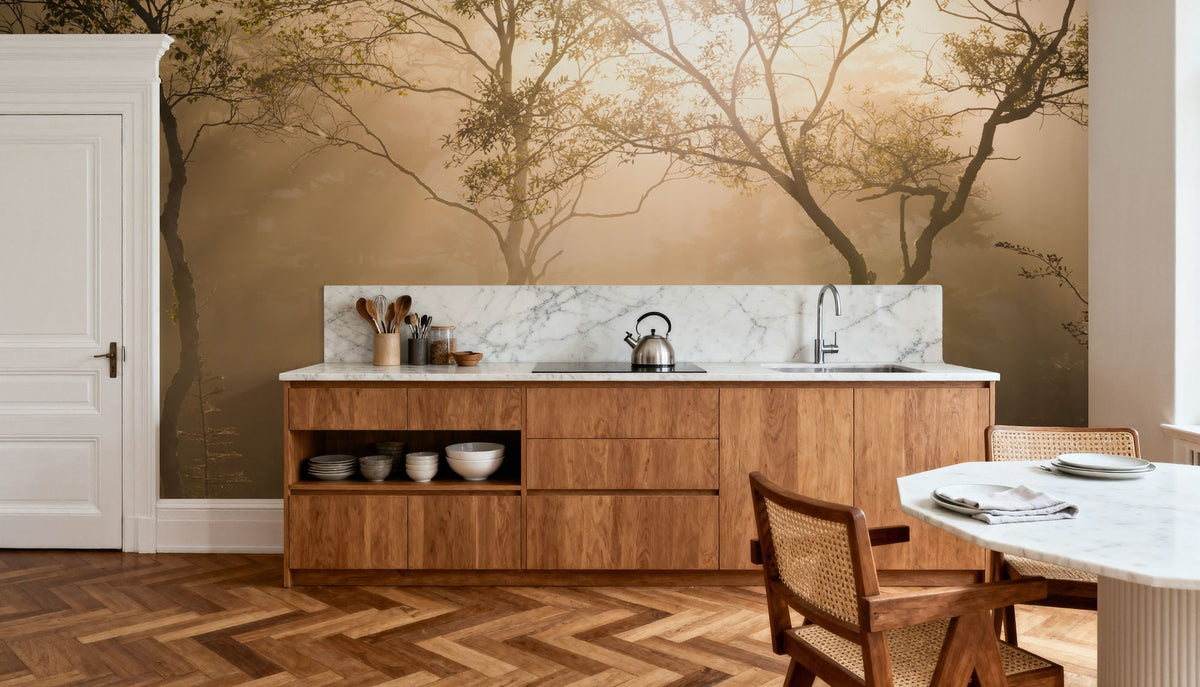 Beautiful Reflection in Autumn Mural Wallpaper - room preview 02