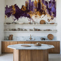 Sydney Australia Skyline Purple & Gold Mural Wallpaper - room preview 02