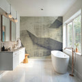 Concrete Shapes Warm Gray Mural Wallpaper - room preview 02