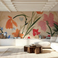 Wildflowers II Mural Wallpaper - Red Tone - room preview 02
