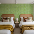 Swaying Lines, Dill Green Mural Wallpaper - room preview 02