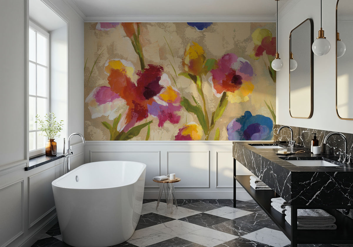 Bold Bright Flowers II Mural Wallpaper - room preview 02
