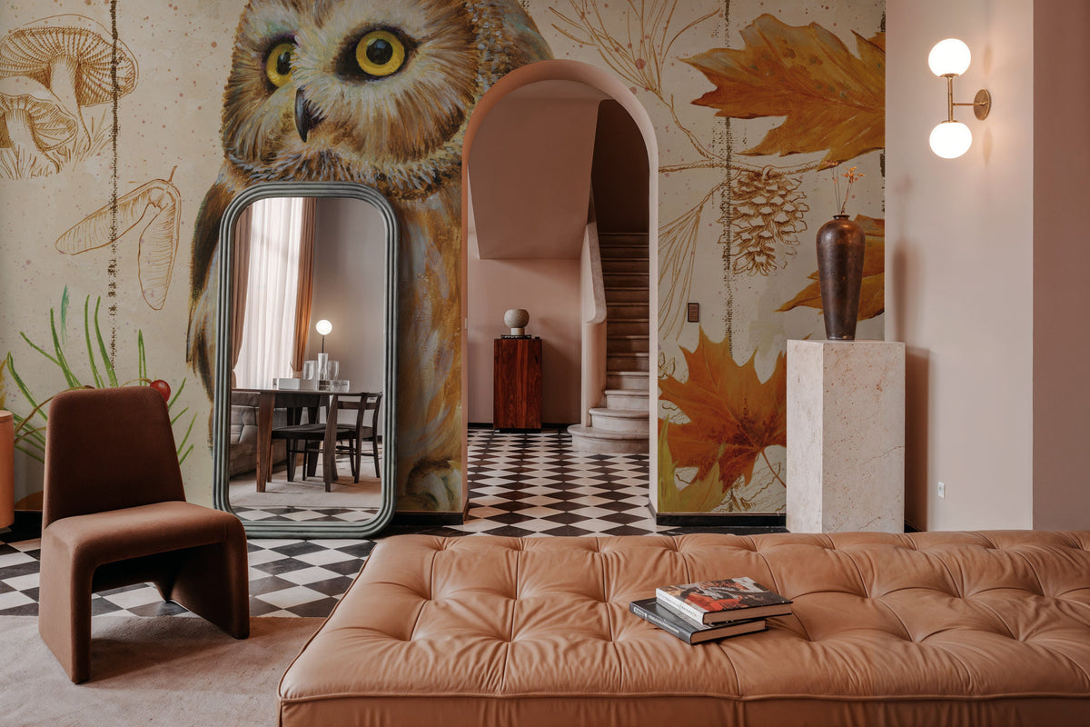 Owl Lodge II Mural Wallpaper - room preview 02