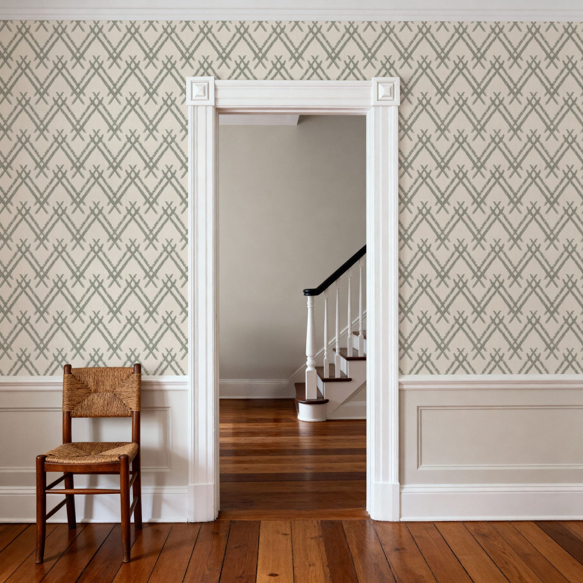 Woodland Tops Gray Mural Wallpaper - room preview 02