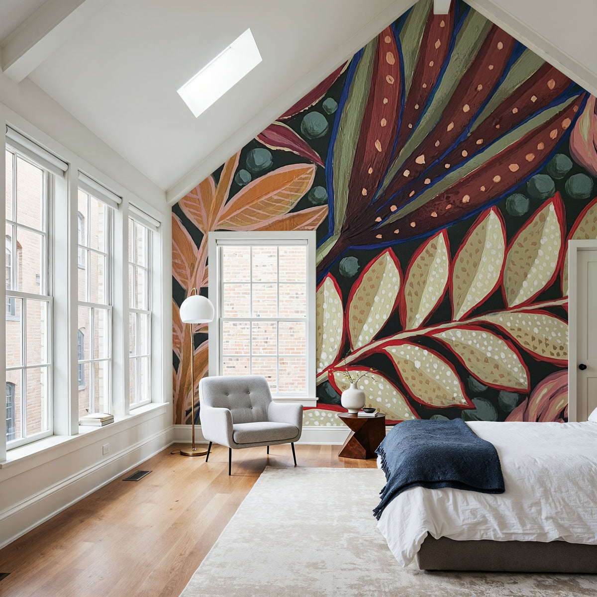 Tropical Florals Mural Wallpaper - room preview 02