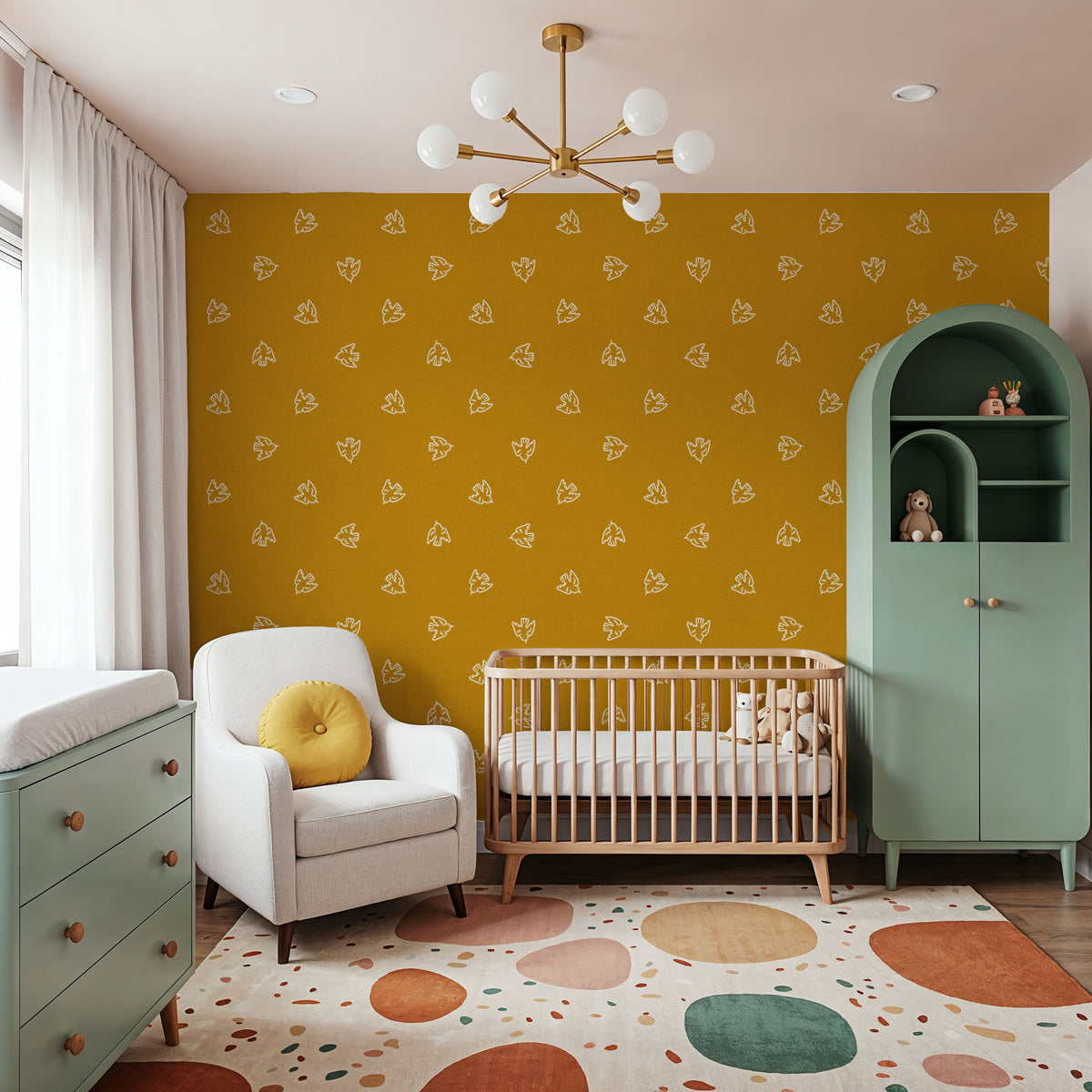 Little Birds Everywhere Mural Wallpaper - room preview 02