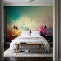 Rainbow Clouds Mural Wallpaper - room preview 02