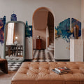 Chisinau Moldova Skyline Blue & Bronze Mural Wallpaper - room preview 02