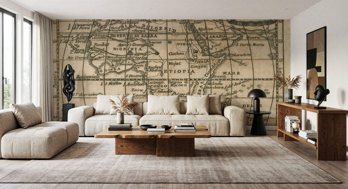 Old Africa Map Mural Wallpaper - room preview 02