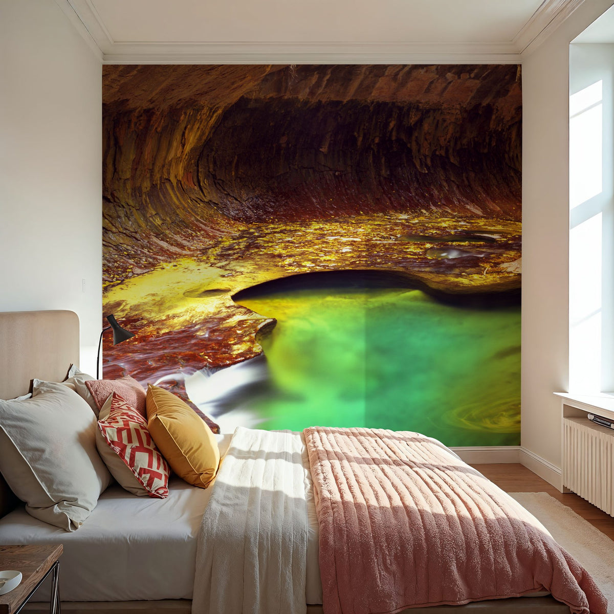 Emerald Canyon Oasis Mural Wallpaper - room preview 02