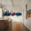 Lima Peru Skyline Blue & Bronze Mural Wallpaper - room preview 02
