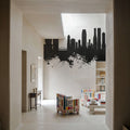 Osaka Skyline Black & White Mural Wallpaper - room preview 02