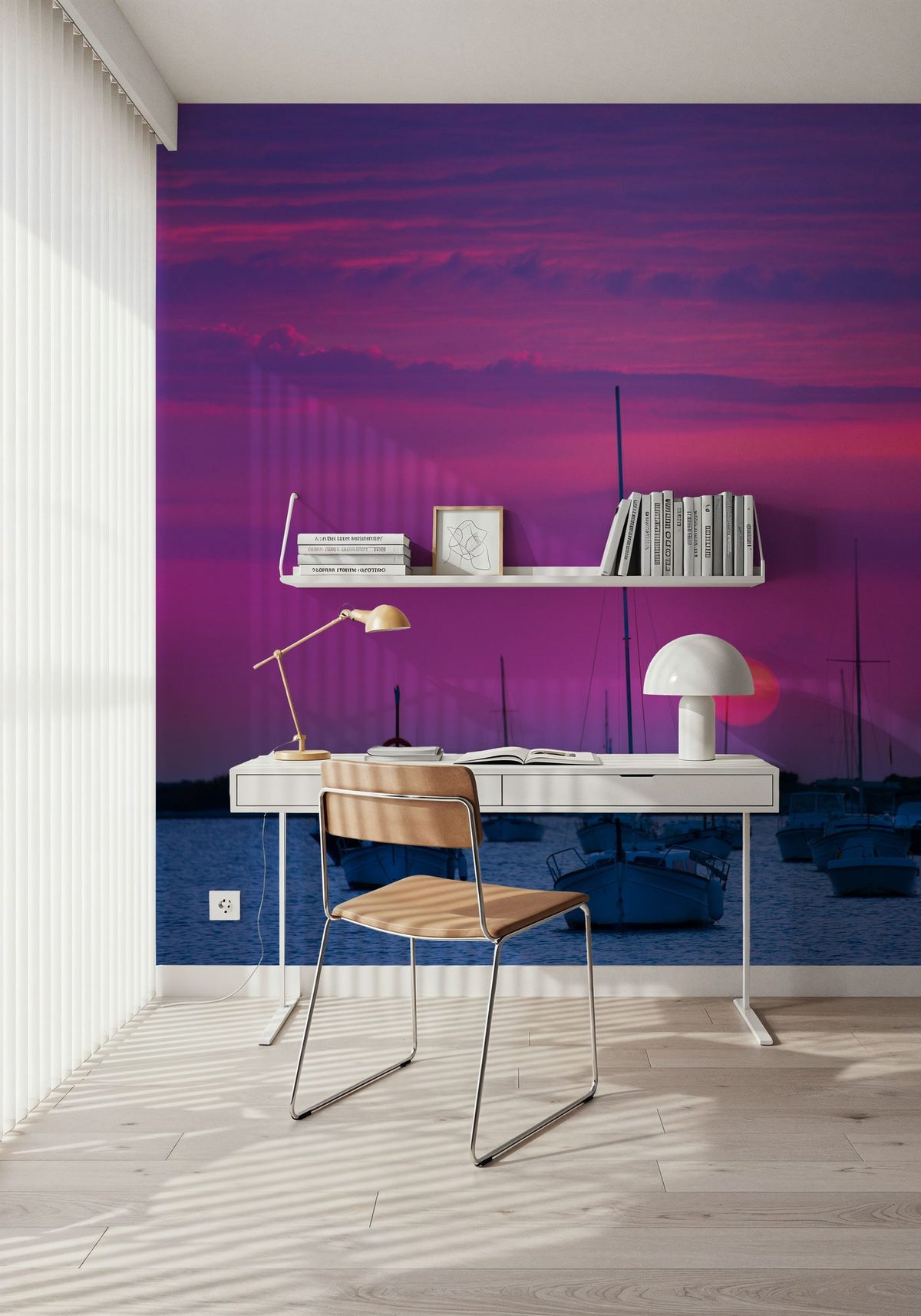 Boat Sunset Mural Wallpaper - room preview 02
