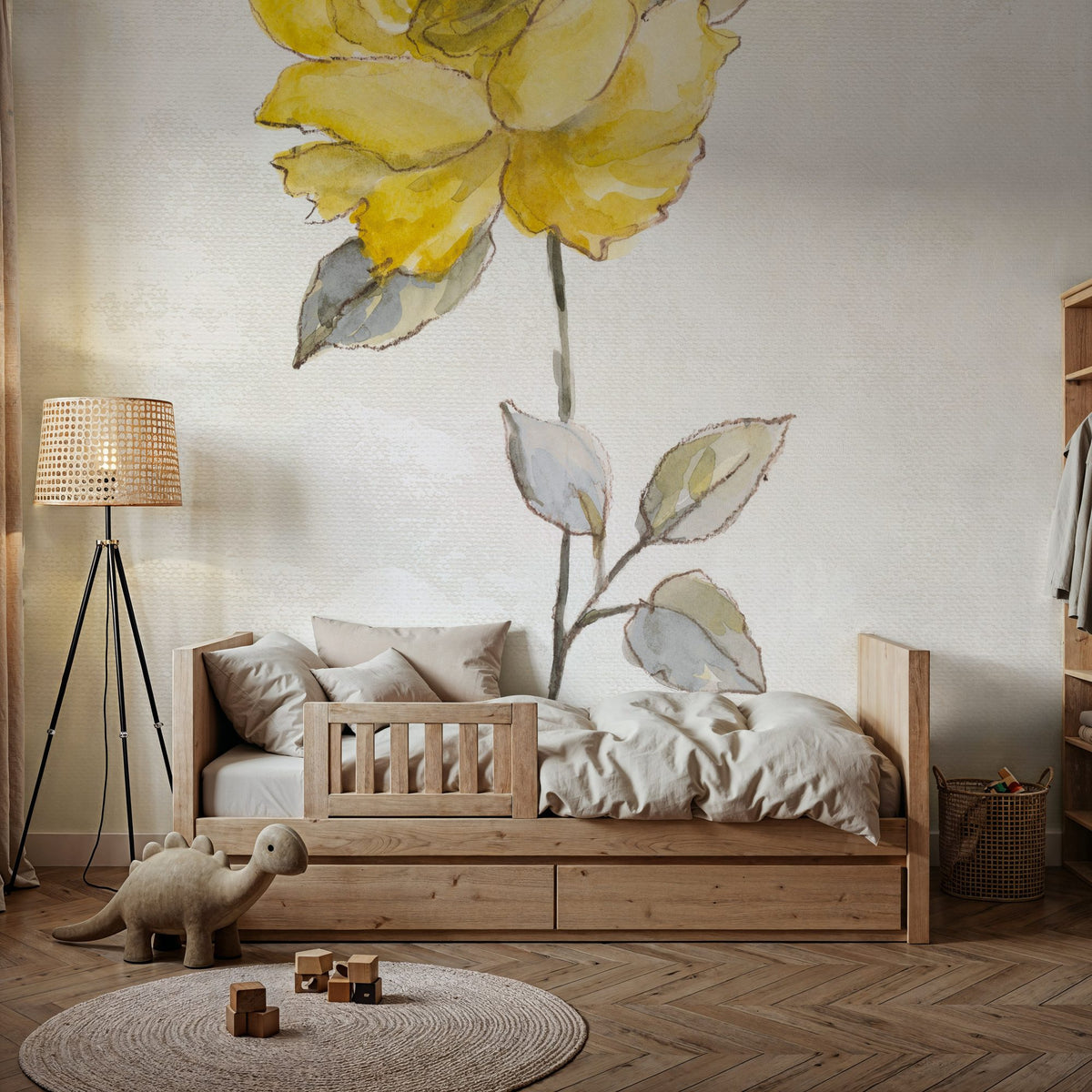 Sunny Roses Flower II Mural Wallpaper - room preview 02