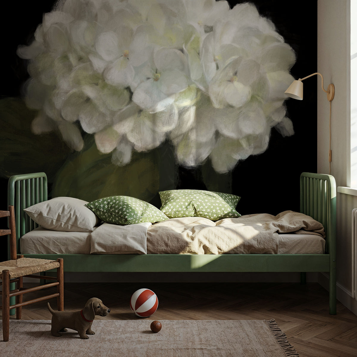 Gentle Hydrangea Mural Wallpaper - room preview 02