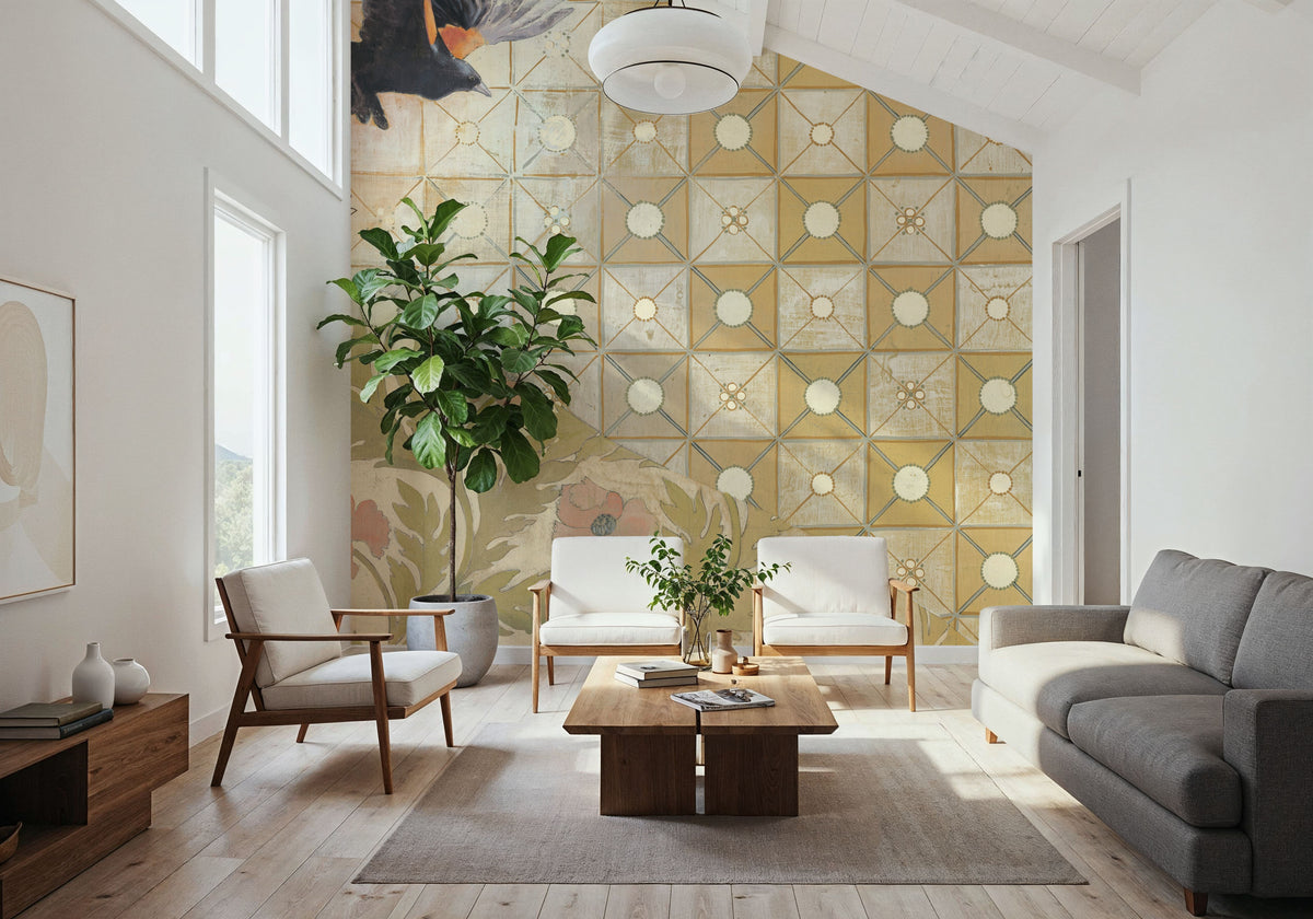 Copper Bird Mural Wallpaper - room preview 02