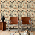 Homley Geometry, Beige Mural Wallpaper - room preview 02