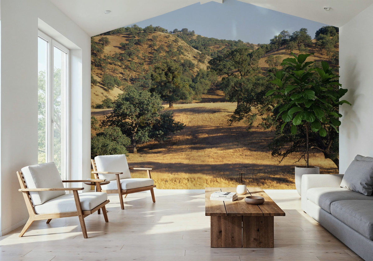 Golden Oak Hills Mural Wallpaper - room preview 02