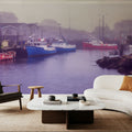 Foggy Fishing Purple Mural Wallpaper - room preview 02