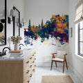 Stirling Scotland Skyline Blue & Bronze Mural Wallpaper - room preview 02
