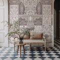 German Renaissance, Dusty Rose Mural Wallpaper - room preview 02