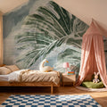 High Grunge Leaves Mural Wallpaper - room preview 02